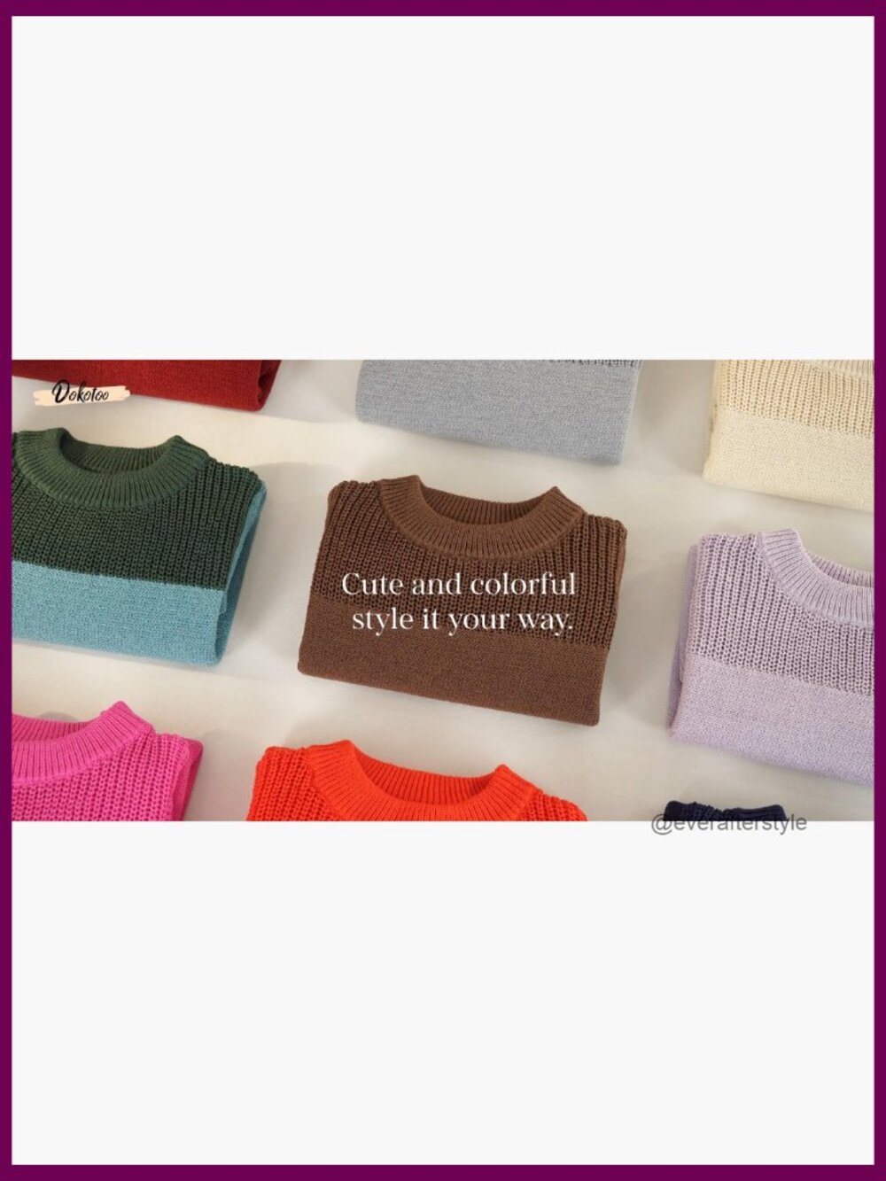 Casual Long Sleeve Crewneck Knit Pullover Sweater Jumper - Picture 7 of 7